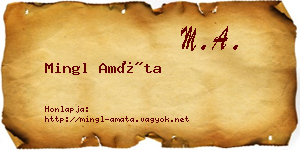 Mingl Amáta névjegykártya